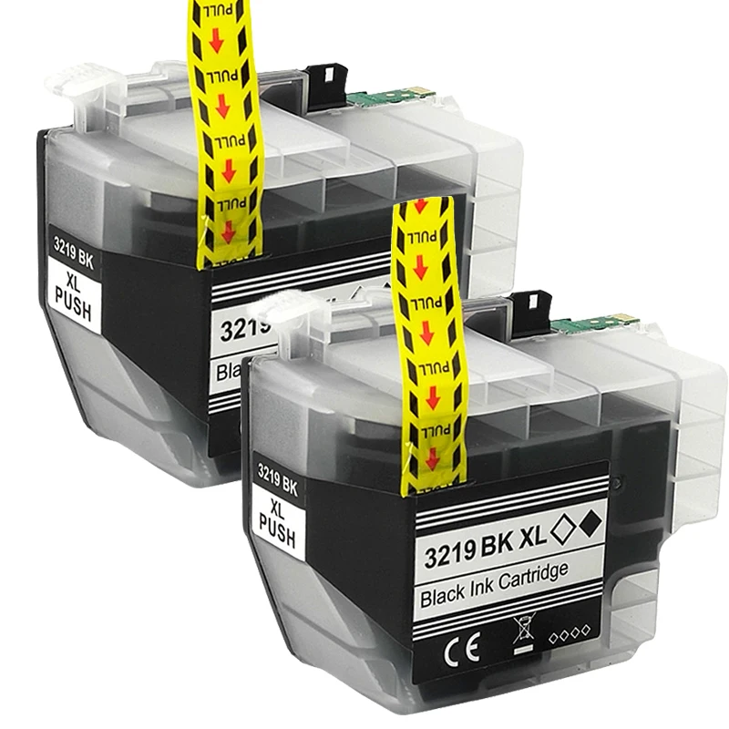 2 Cartuchos De Tinta Negra lc3217 Lc3219 3217xl 3219xl Para Impresoras Brother Mfc-j5330dw J5335dw J5730dw J5930dw J6530dw J6935dw