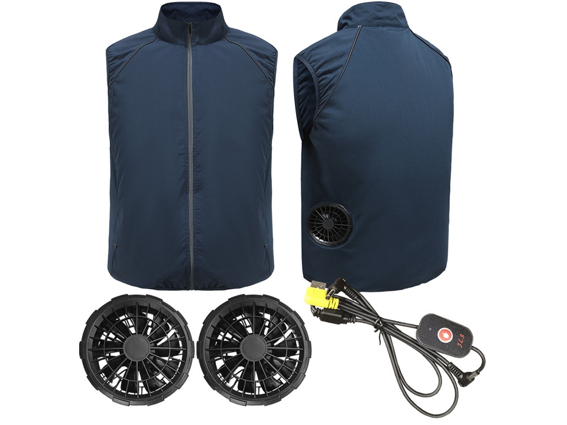 Chaleco Refrescante Chrui Con Ventilador Integrado Para Verano (azul Marino, M)