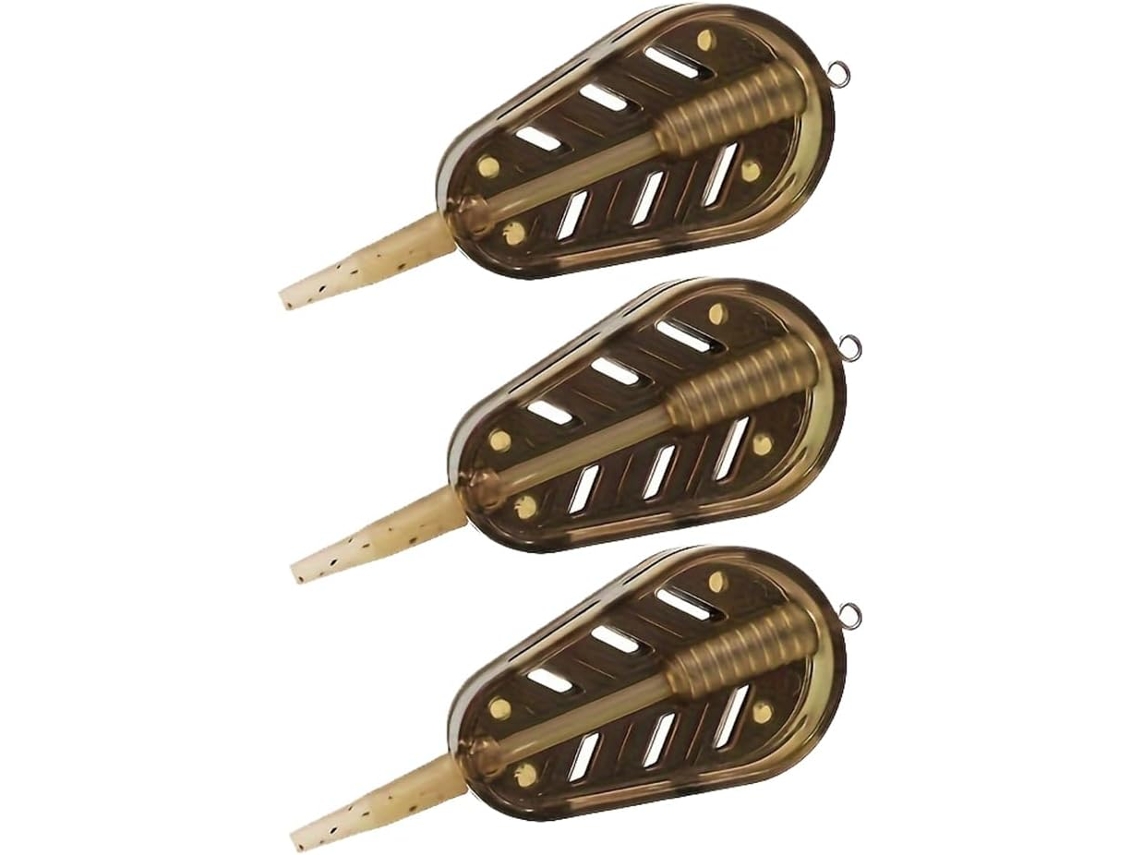 Juego De 3 Comederos Extraíbles Para Pesca De Carpas - Jaula Para Cebo De 40 G Con Anzuelos