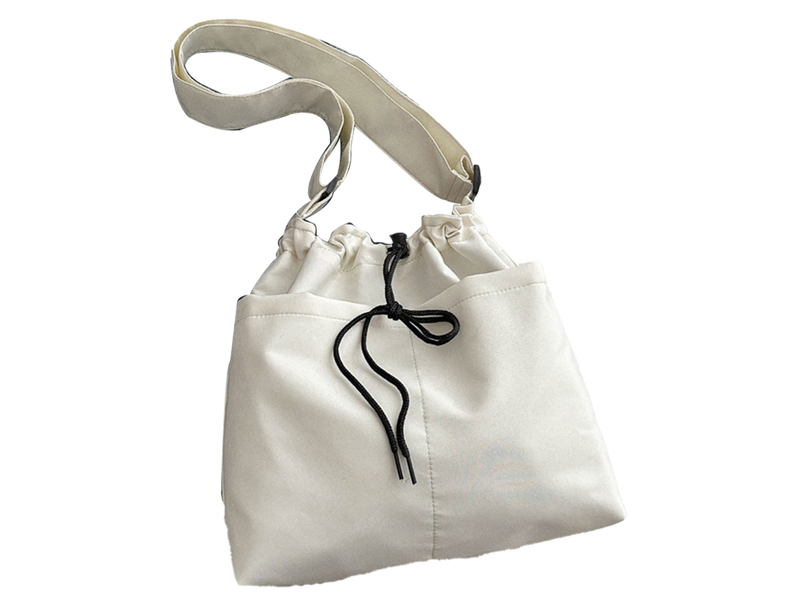 Bolso De Hombro Informal De Poliéster Para Mujer, Gran Capacidad, Ajustable, Ideal Para El Trabajo Y Los Viajes, Color Blanco.