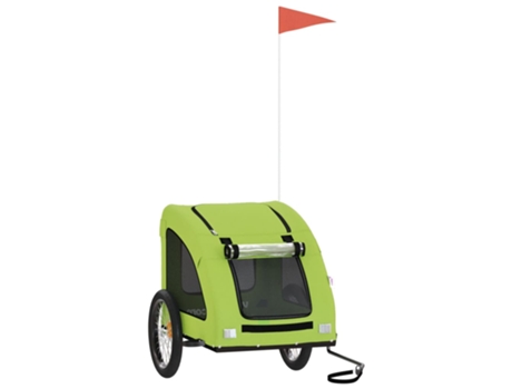 vidaXL Remolque de bicicleta mascotas hierro tela Oxford verde