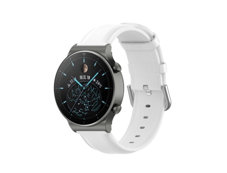 Correa de reloj inteligente para Huawei Watch 4 / Watch 4 Pro Correa de cuero con cola redonda (blanco)