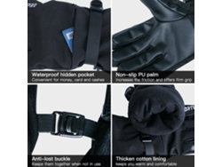 Guantes De Esquí Impermeables Y Resistentes Al Viento Con Malla Táctica Para Invierno, Equitación, Running Y Ciclismo.