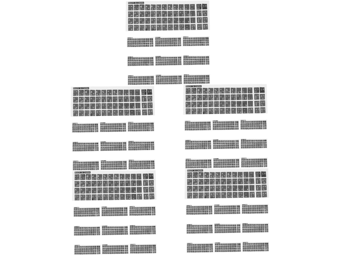 50 Hojas De Pegatinas Para Teclado Árabe, Pegatinas Autoadhesivas Con Letras Para