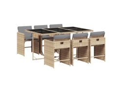 Maison Exclusive - Set Comedor De Jardín 7 Pzas Con Cojines Ratán Sintético Beige