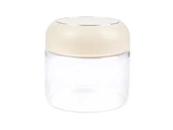 Recipiente de cocina Cofan con tapa hermética | Vidrio de borosilicato | Tapa beige | Capacidad de 400 ml | Cierre a presión