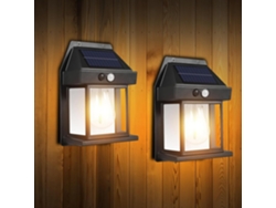 Faroles Solares Exteriores, Paquete De 2 Unidades, Impermeables Ip65, Con Detector De Movimiento Y 3 Modos De Iluminación: Iluminación Solar (negro)