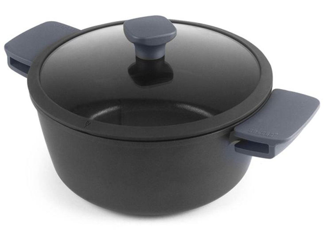 Cacerola antiadherente IBILI NEO negra con tapa de vidrio, apta para inducción (20 cm)
