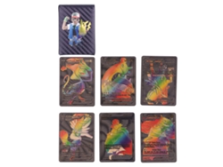 Ats-set De 55 Tarjetas Periféricas De Dibujos Animados Con Palabras En Inglés Y Patrones Bonitos, Tarjetas Coleccionables Anime Negro Y Oro