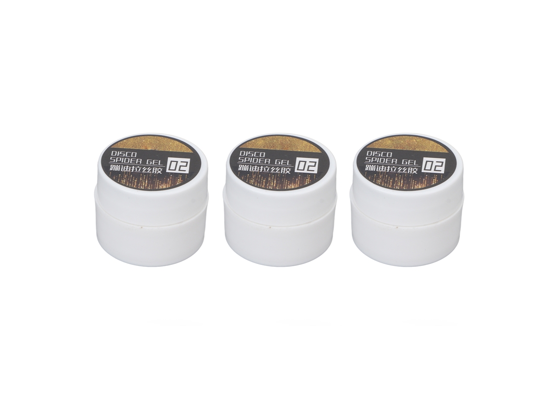 3pcs Gel Aranha Para Unhas Com Efeito Desenho De Fio Brilhante Alta Elasticidade Duradouro 8g Para Iniciantes Mulheres Dourado