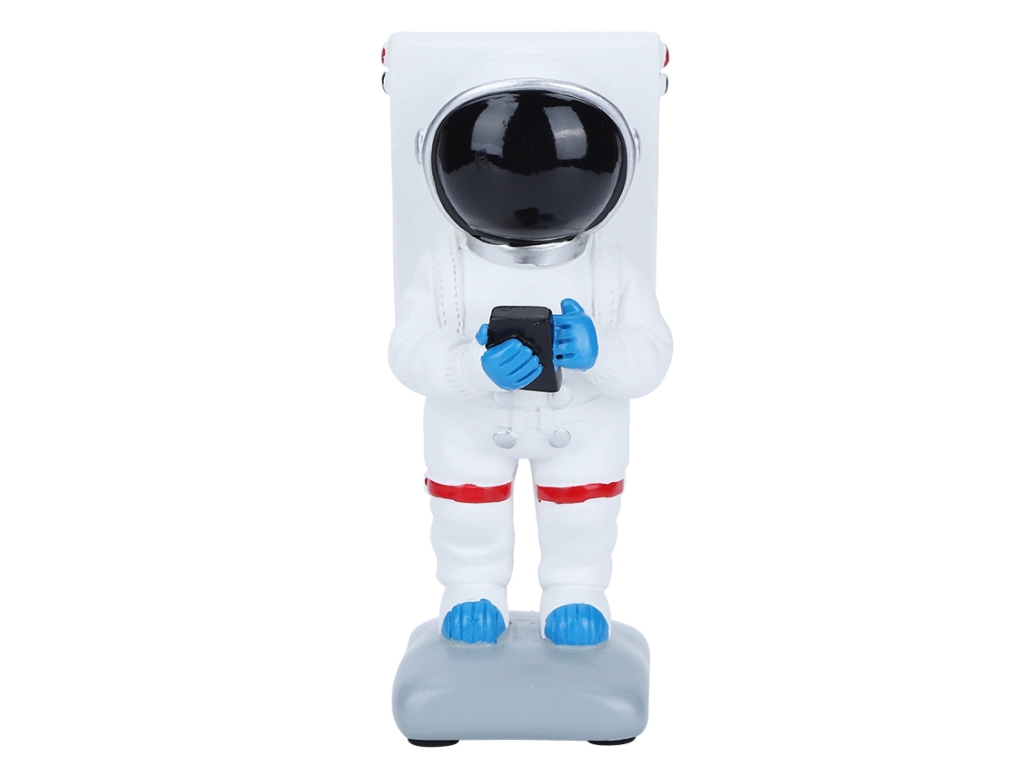 Soporte para teléfono de astronauta de resina blanca