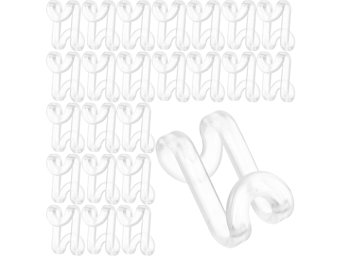 Juego 30 Conectores Transparentes Apilables Perchas Ganchos Ahorran Espacio Armarios Clips Fijación Plástico