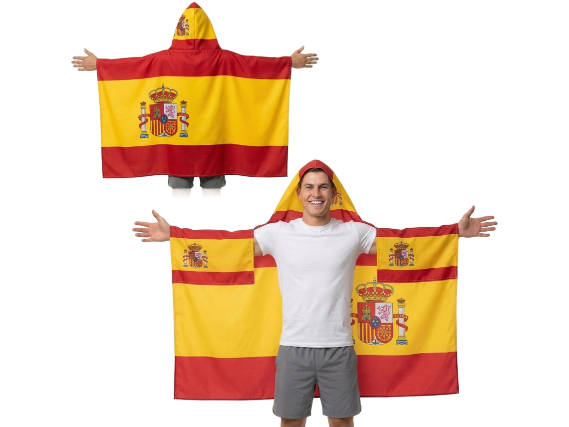 Set Accesorios Hincha Fútbolcapa Bandera España Talla Única (3×5 Pies), Artículos De Animación Deportiva