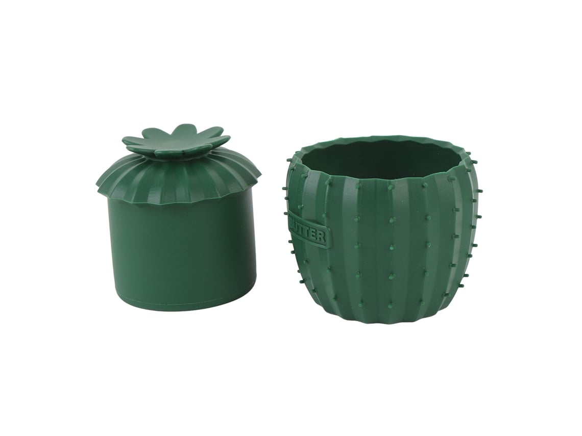 Mantequera Con Tapa, Línea De Agua, Silicona Resistente Al Calor, Verde Oscuro, Para Cocina.