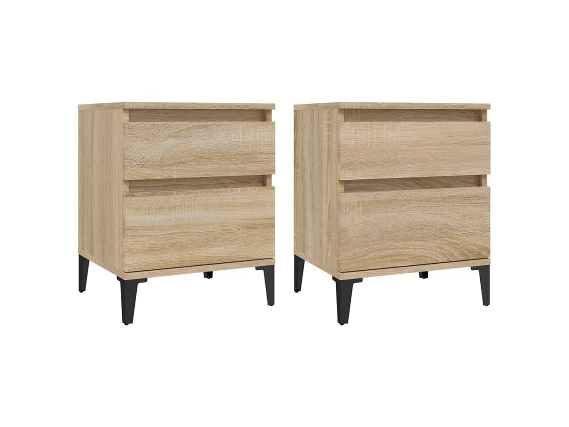 Conjunto 2 Mesita De Noche VIDAXL Marrón Madera contrachapada (40x35x50 cm)