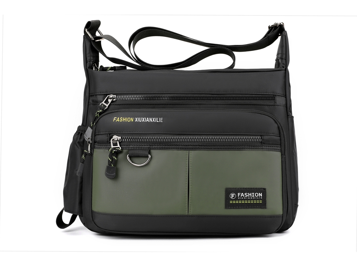 Bolso bandolera informal para hombre, sencillo y moderno (verde militar), bolso cruzado para viajes, gran capacidad.