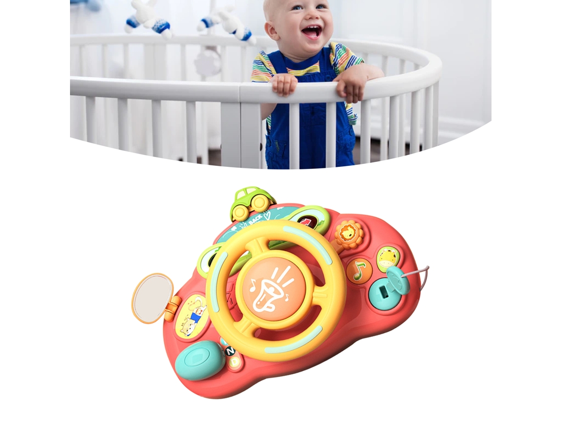 Volante Interactivo Educativo De Simulación De Coche - Regalo Ideal Para Niños - Rosa