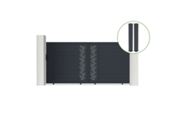 Puerta abatible 3,5m ARLBERG H.180cm aluminio gris 2 postes 20x20cm H.190cm CASANOOV