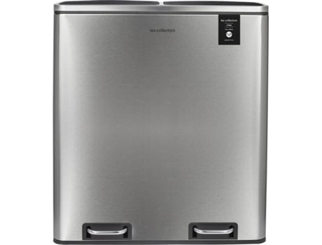 Cubo de Basura LES COLLECTORS N°904 (Plateado - Acero Inoxidable - 2 x 30 L)