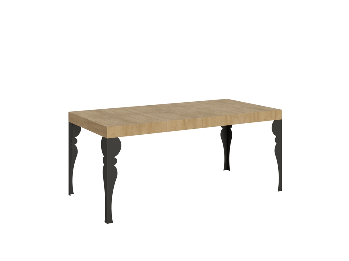 Mesa extensible Paxon 200/460x90 cm roble natural con patas antracita Itamoby