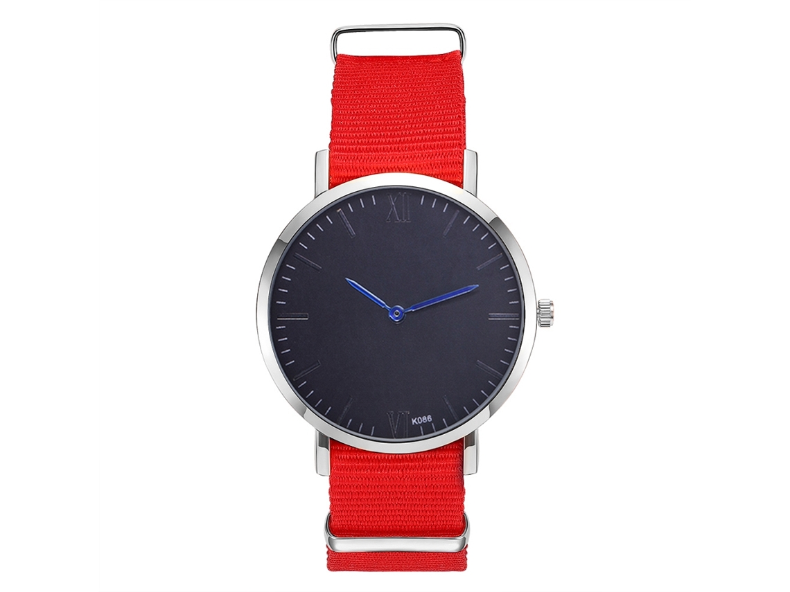 Reloj De Pulsera De Cuarzo Para Hombre Con Esfera De Espejo Sencilla, Color Rojo.