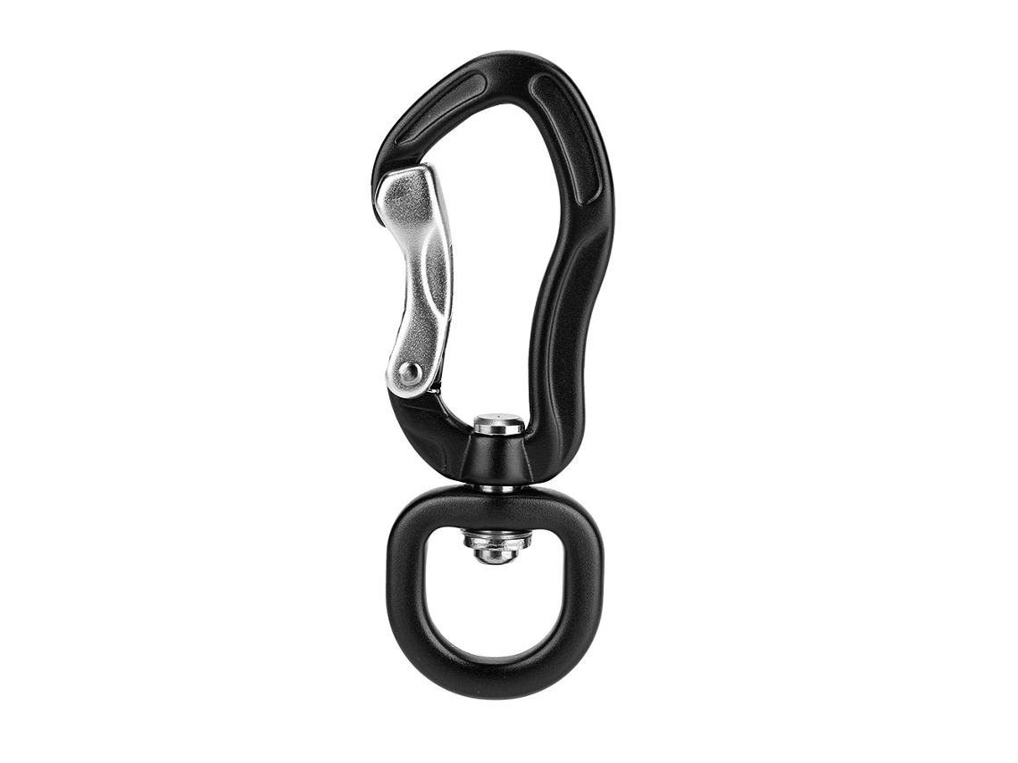 Gancho Multifuncional De Aluminio Para Montañismo Y Actividades Al Aire Libre Con Mecanismo De Bloqueo Seguro, Color Negro.