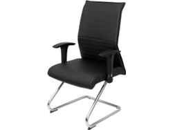 Silla de Escritorio Operativa PYC Albacete Patin Negro (Brazos Ajustables - Piel)