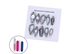 Manicura francesa pintada a mano con puntas únicas y un moderno efecto de decoloración arcoíris para un look personalizado. L Hengrongshen