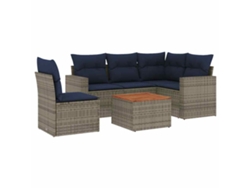 Maison Exclusive - Set De Sofás De Jardín 6 Pzas Con Cojines Ratán Sintético Gris
