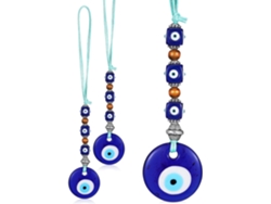 Colgantes Cuerda Juego 3 Aleación Vidrio Amuleto Bendición Decoración Colgante Ojo Azul