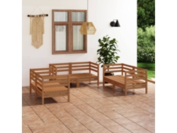6 Piezas Conjunto Lounge De Jardim Pinho Maciço Castanho Mel Dkd Decoración Del Hogar