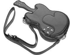 Bolso De Hombro Elegante Y Sofisticado De Piel Sintética Negra Con Forma De Guitarra Y Capacidad Moderada, Perfecto Para Mujeres Y Para Viajar.