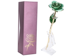 Rosa Mergulhada em Ouro 24k Presente Criativo Dia Dos Namorados Casamento com Base
