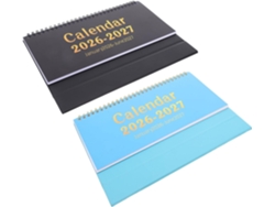 Calendario de escritorio plegable de 2 piezas con soporte, planificador mensual compacto para notas diarias - Gokoco