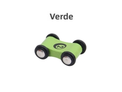 Coche de juguete educativo de madera para niños con pistas y toboganes, minicoche de carreras Mdug (verde)