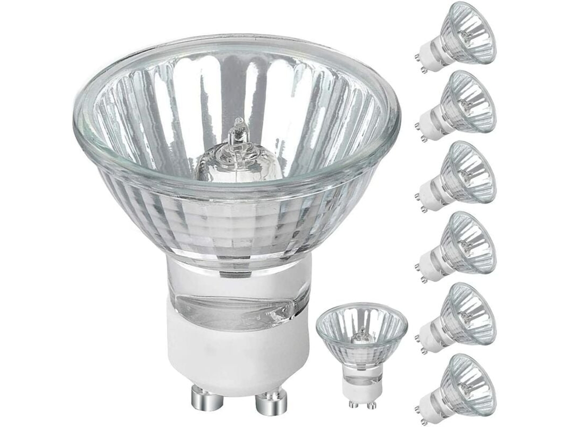 8 bombillas halógenas GU10 de 50 W, 230 V, regulables, 500 lm, blanco cálido, 2700 K, para iluminación de vitrinas y exposiciones.
