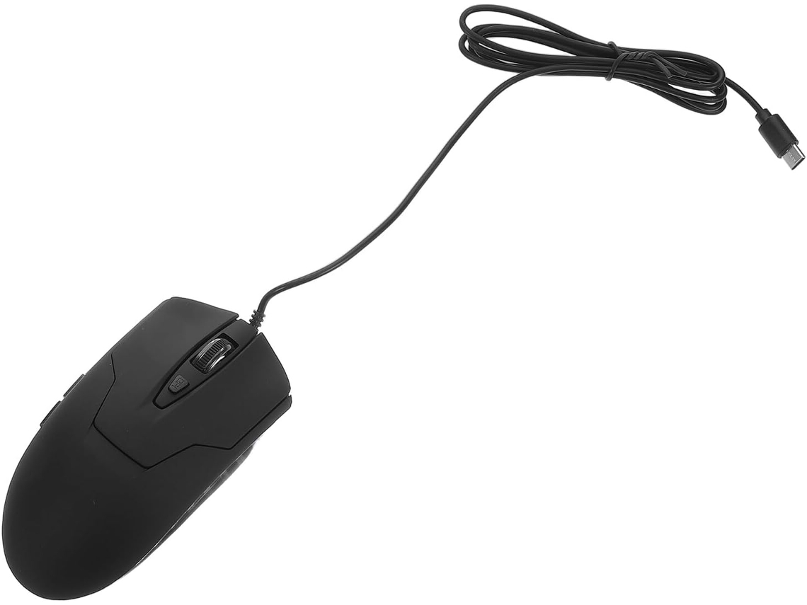 Ratón De Ordenador Con Cable Usb-c, 6 Botones, Silencioso Y Retroiluminación Led.