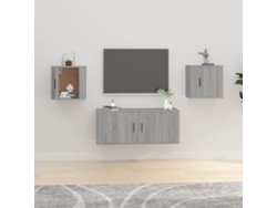 Estantería/Muebles de TV de Pared 2 Pzs 40X34,5X40 Cm Gris Sonoma