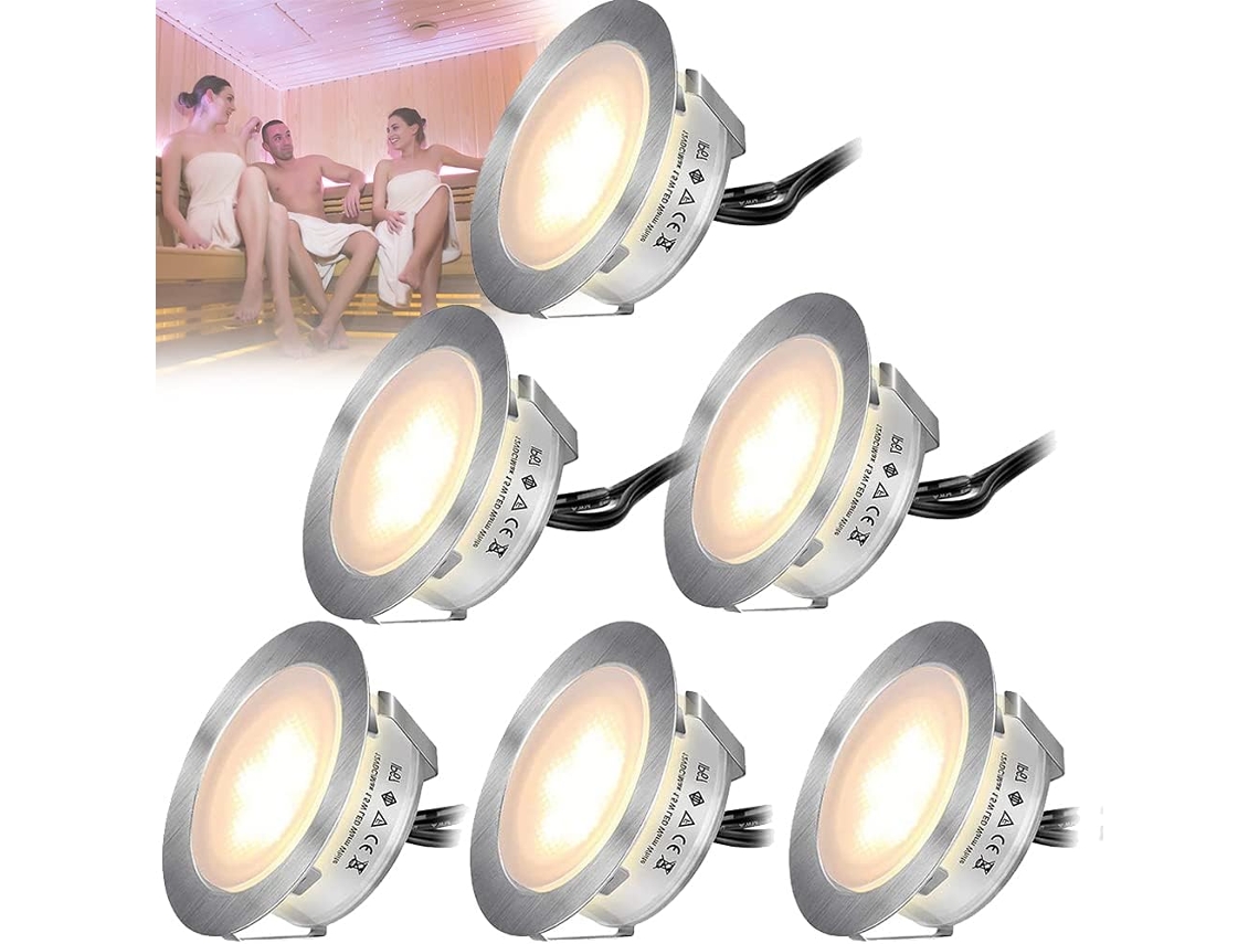 Luminaria Decorativa Para Paisajismo De Jardines / Luz Led Para Terrazas / Luz De Base Ip67 / Foco Empotrable Ascendente Para Suelo — Blanco Cálido