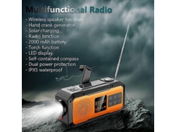 Rádio Portátil Luxora Am/fm/noaa Com Energia Solar, Bluetooth 5.0, Receptor De Rádio De Emergência, Dínamo De Manivela, Lanterna Led E Função Sos.