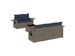 Maison Exclusive - Conjunto De Sofá De Jardín De 6 Piezas Con Cojines, Poliratán Gris