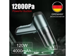 Potente Aspiradora Inalámbrica para Coche 12000Pa-120W-2 en 1 Inalámbrica para Coche y Hogar - Verde MIOLOE