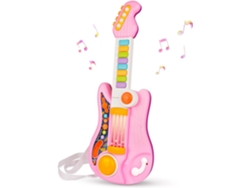 Piano de juguete para niños, guitarra eléctrica 2 en 1 con mango Eifson (rosa)