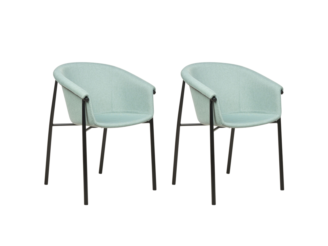 Conjunto de cadeiras com assento fundo de tecido BELIANI Ames de Poliéster Verde 59x56x80