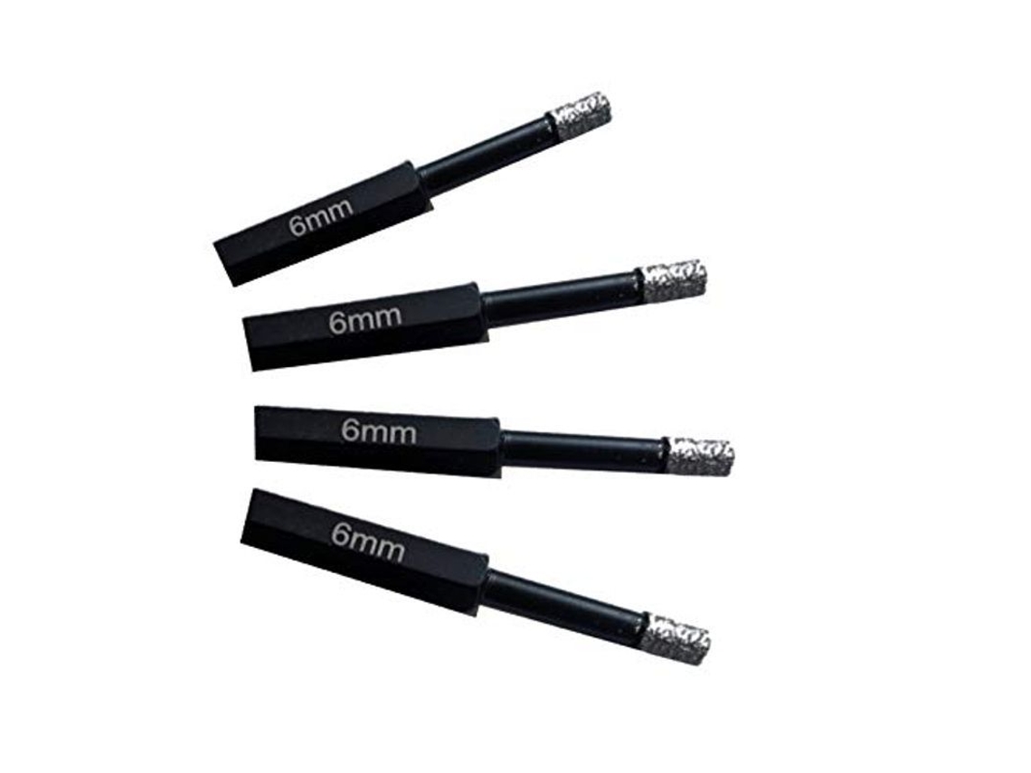 Brocas Con Punta De Diamante Linjou 6mm Pack De 4, Construcción Resistente Con Núcleo De Cera