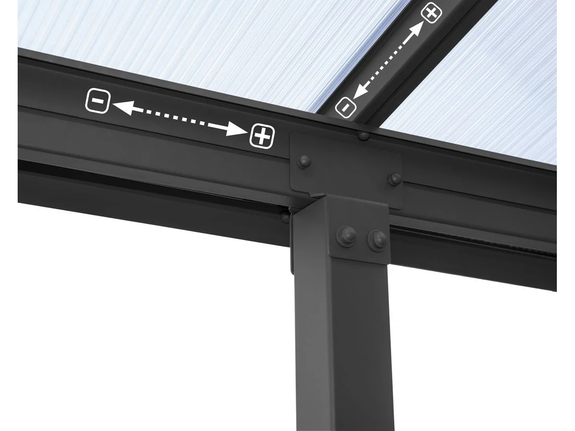 CANOPIA Pérgola Olympia Cobertor para Terraza de Aluminio 3X9,8 m Gris