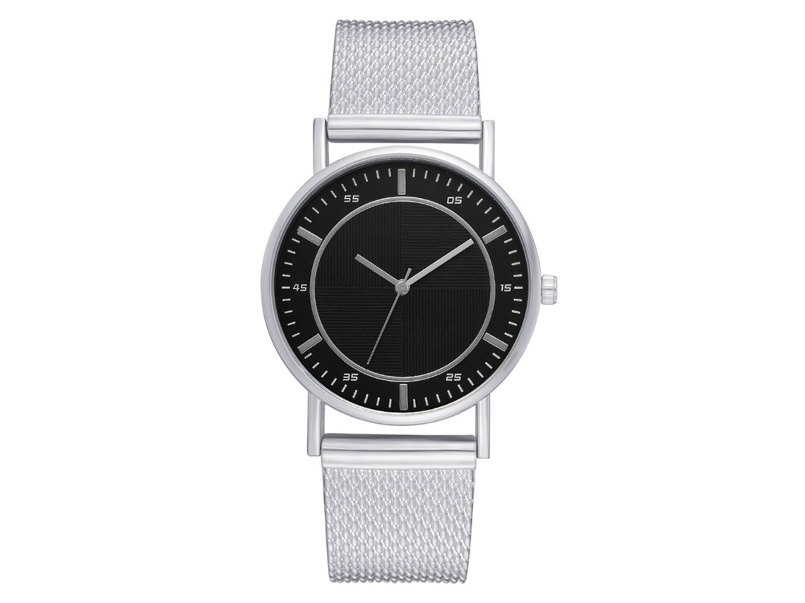 Elegante Reloj De Cuarzo Para Mujer Con Correa De Silicona Fanteeda (plateado)