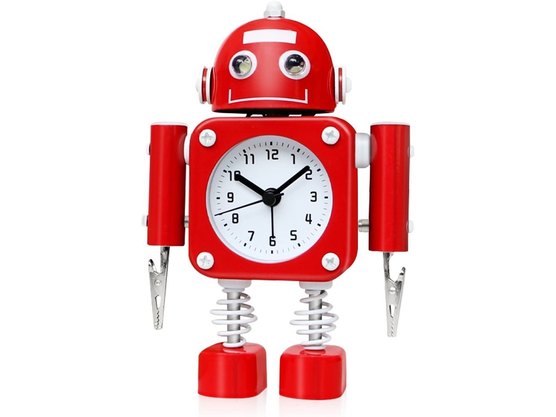 KOFIHETY , pieza de tiempo de metal rojo futurista encantador personalizable, una operación silenciosa que no funcionan con luces de ojo intermitentes y clip d