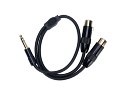 Cable Divisor En Y Estéreo Con Conectores Xlr Hembra Dobles A 6,35 Mm Macho, 0,5 M, Para Micrófono Y Cámara.