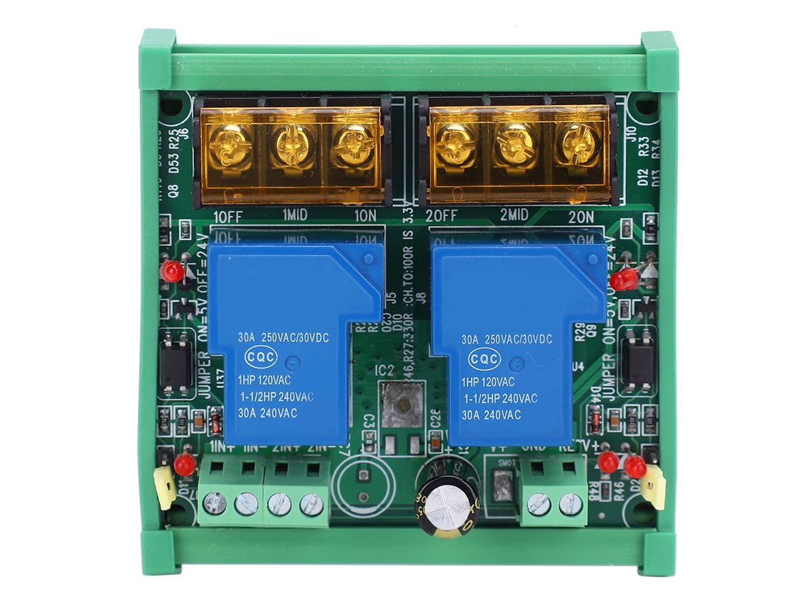 Módulo De Relé Plc De Alta Potencia De 2 Canales Y 30 A, 24 V, Con Aislamiento Óptico.